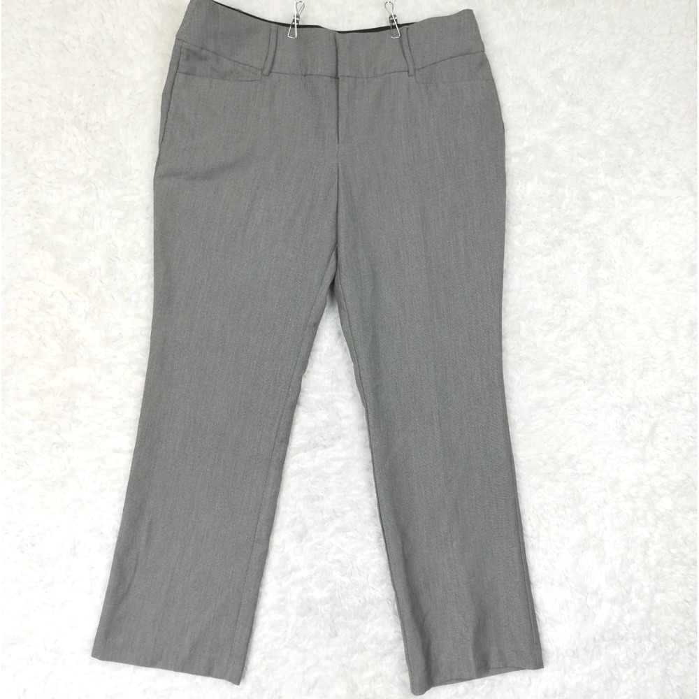 Apt 9 Womens Pants Trouser Straight Leg Gray Flat Front Career Mid Rise 14